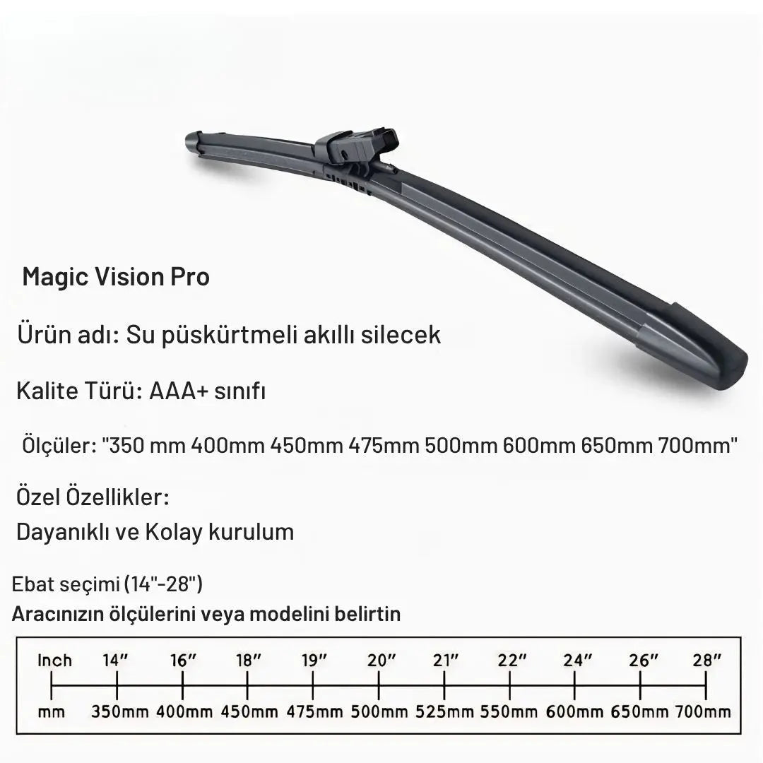 Magic Vision Pro | Aracınıza Maybach Lüksü: Fıskiyeli Akıllı Silecek (Her Araca Uyumlu) SADESTİL