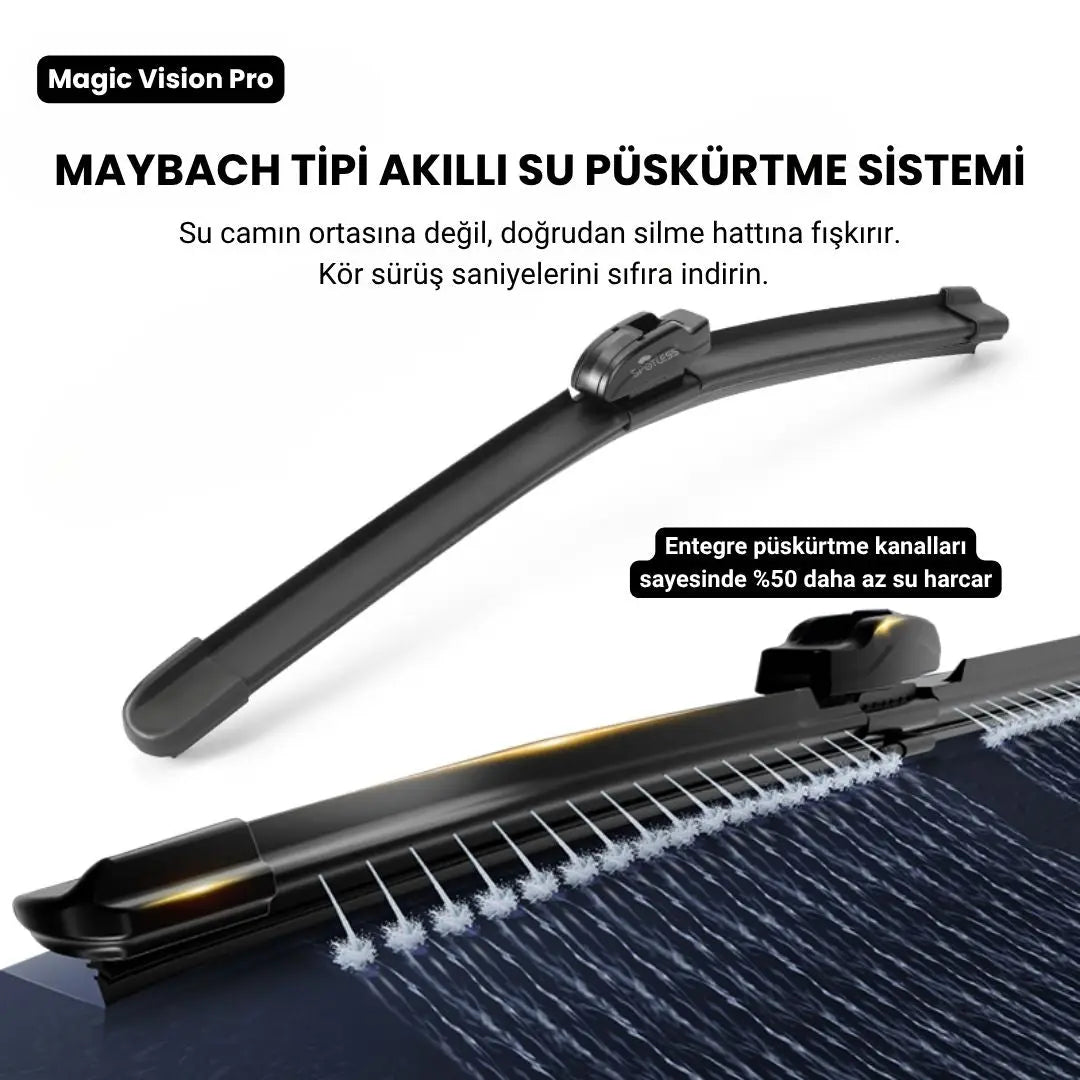 Magic Vision Pro | Her Araca Uyumlu Maybach Fıskiyeli Silecek (1 Takım Sağ-Sol)