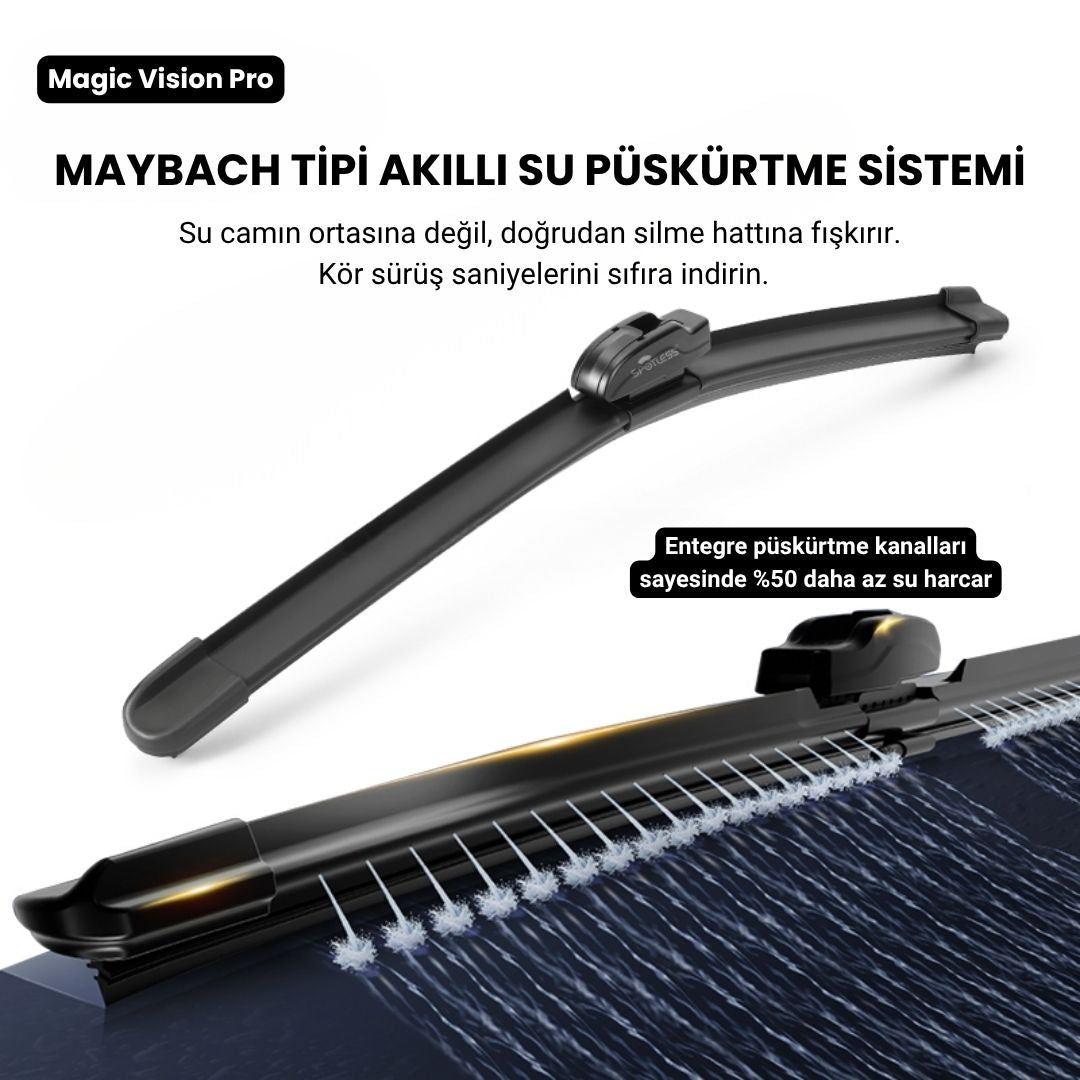 Magic Vision Pro | Aracınıza Maybach Lüksü: Fıskiyeli Akıllı Silecek (Her Araca Uyumlu)