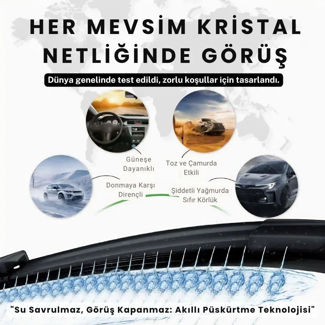 Magic Vision Pro | Her Araca Uyumlu Maybach Fıskiyeli Silecek (1 Takım Sağ-Sol)