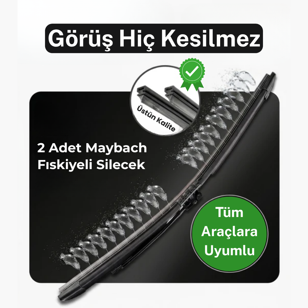 Tüm araçlara uyumlu fıskiyeli silecek — 11 adaptör dahil