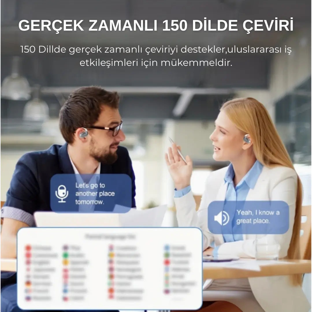 Lingvo™ 150 Dilde Akıllı Çeviri Kulaklık – Saniyeler İçinde Anında Çeviri sadestil2
